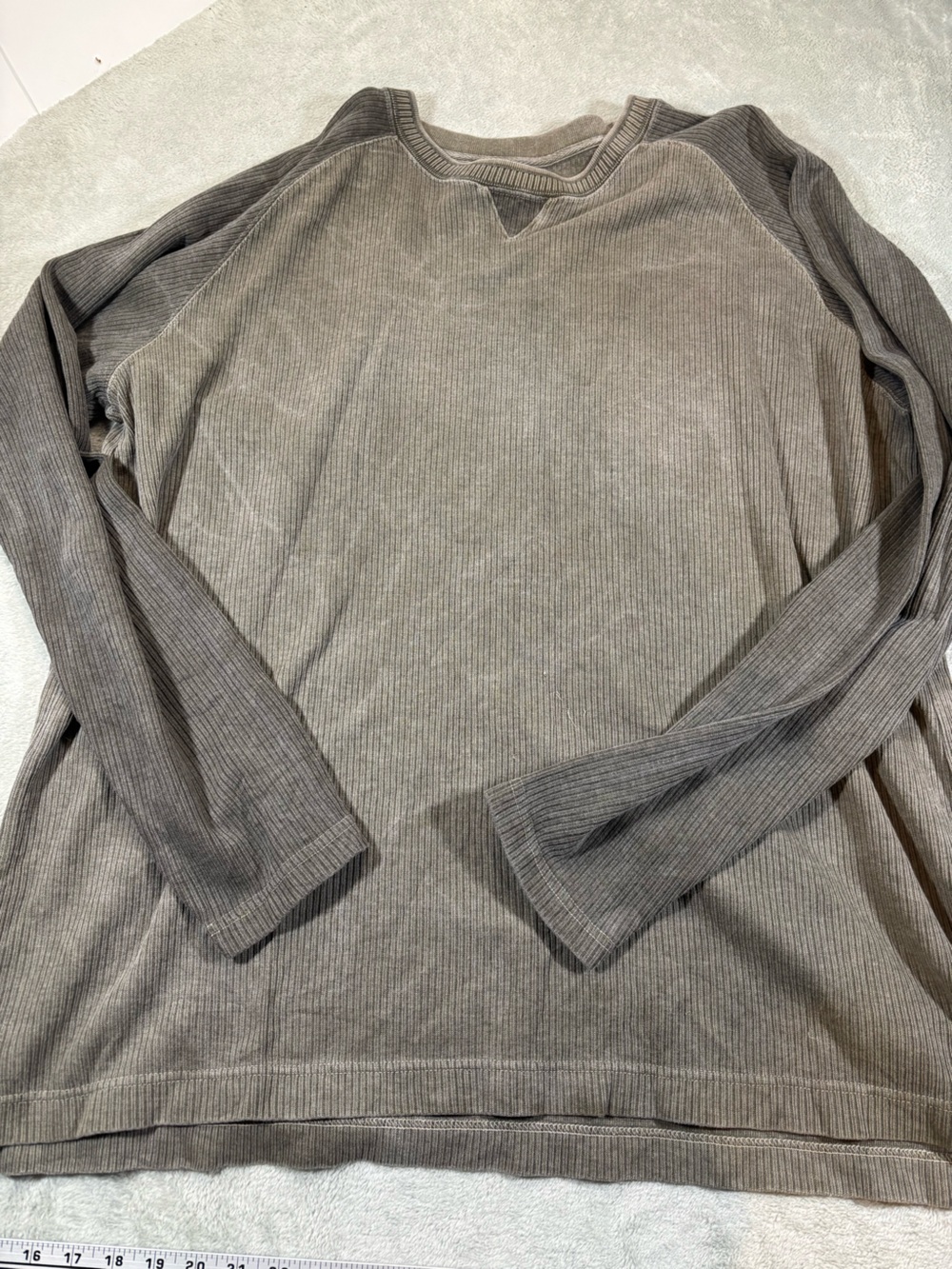 Woolrich Men's XXL Olive Grey Waffle Knit Thermal Long Sleeve Crewneck